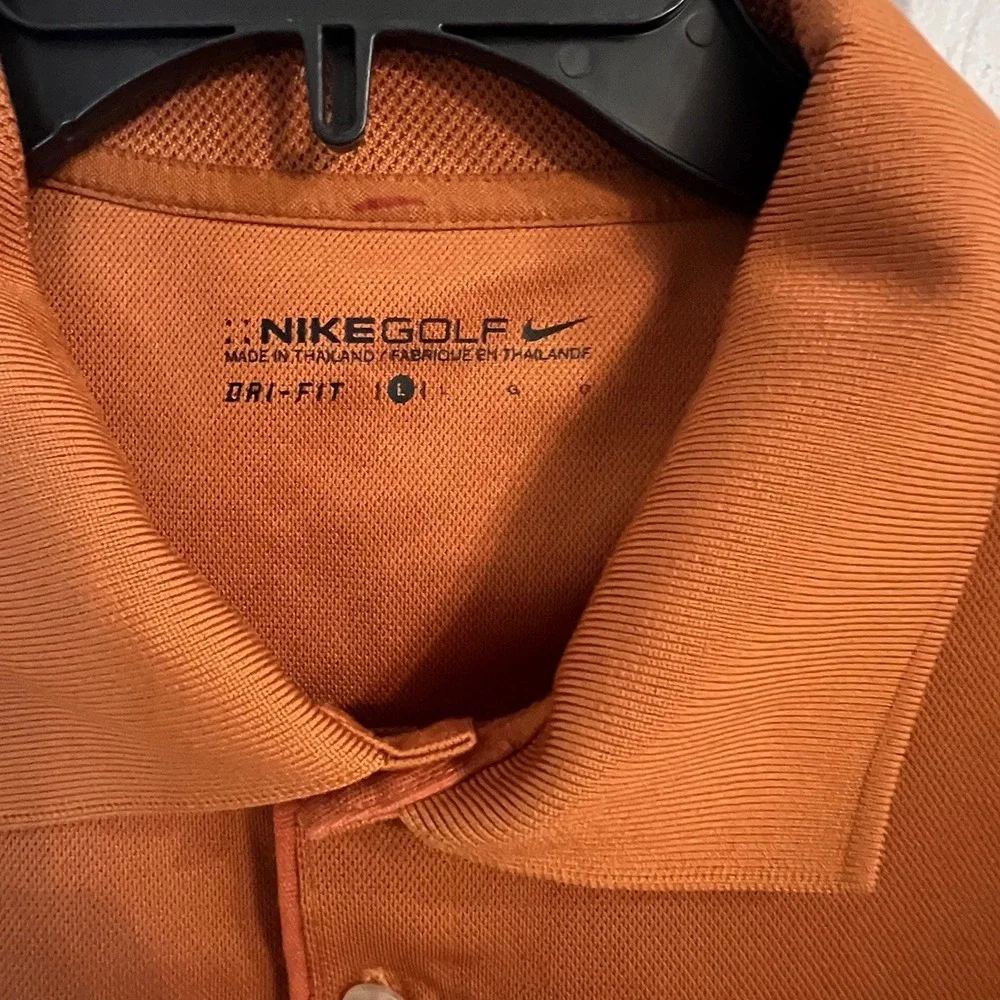 Nike Golf Shirt Adult Large Orange Short Sleeve Dri Fit‎ PoloMens outdoors